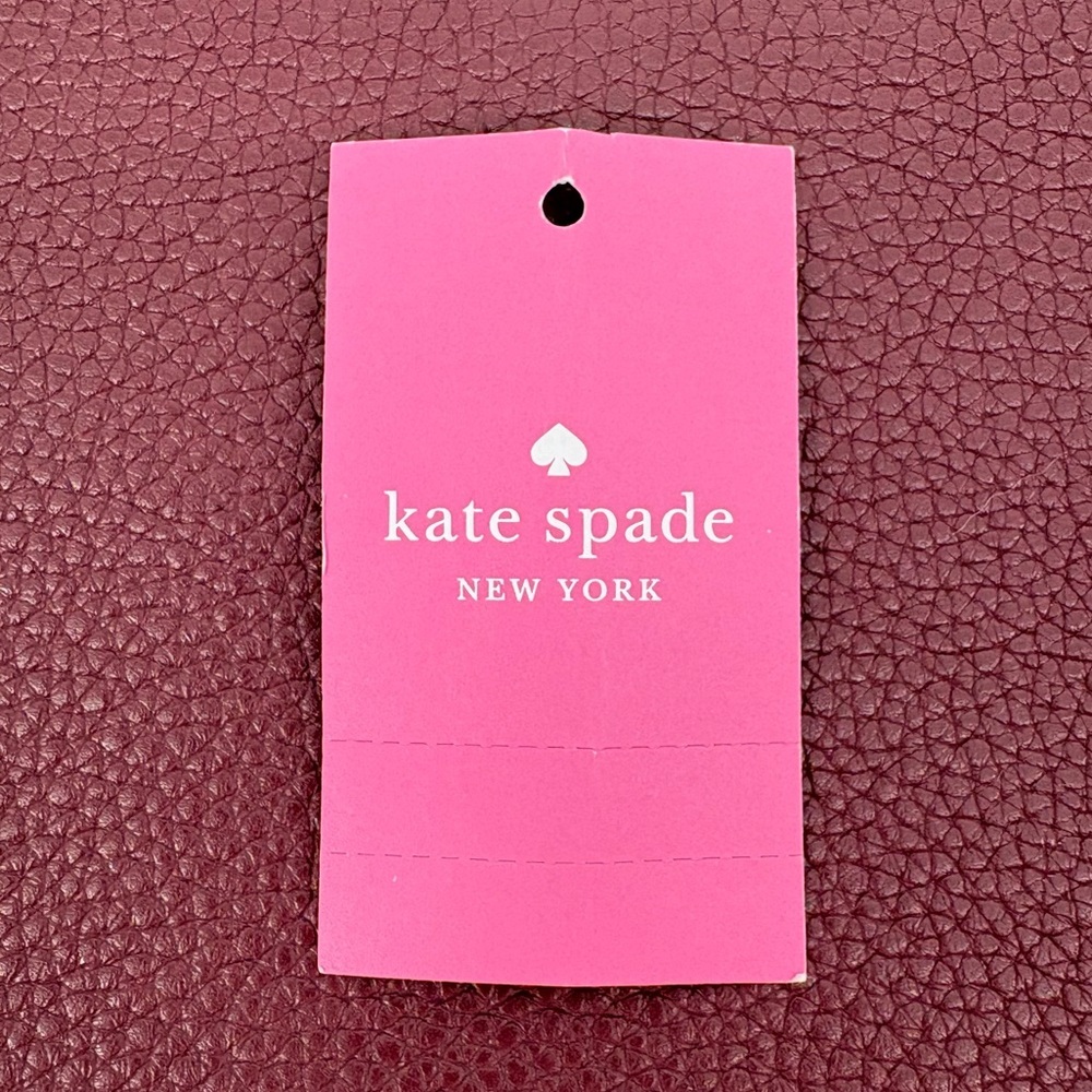 Kate Spade Leila North South Leather Crossbody OS Sherrywood Minimalist Classic - Picture 14 of 16